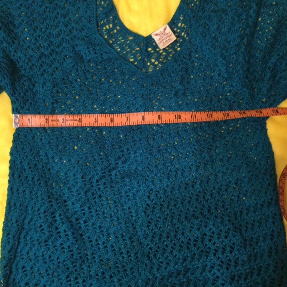 ‘Teal knitted short sleeve sweater by Faded Glory - Picture 3 of 8